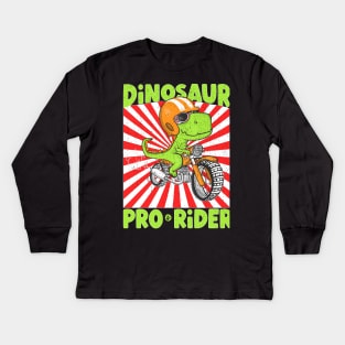 Dinosaur pro rider Kids Long Sleeve T-Shirt